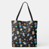 Puppies In Space Watercolor Dog Astronauts Tote Bag (Achterkant)