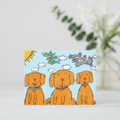 "Puppies in the Sun" Happy Postcard Briefkaart (Staand voorkant)