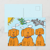 "Puppies in the Sun" Happy Postcard Briefkaart (Voorkant / Achterkant)