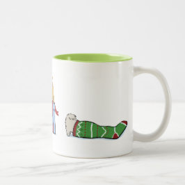 Puppies Kerstmis | Cute Keesie Holiday Tweekleurige Koffiemok