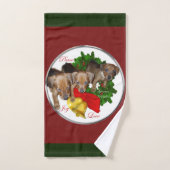 Puppies Kerstmis met de Pinscher Bad Handdoek (Handdoek)