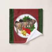 Puppies Kerstmis met de Pinscher Bad Handdoek (Wasdoekje)