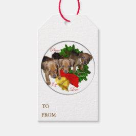 Puppies Kerstmis met de Pinscher Cadeaulabel