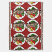 Puppies Kerstmis met de Pinscher Deken (Voorkant Verticaal)