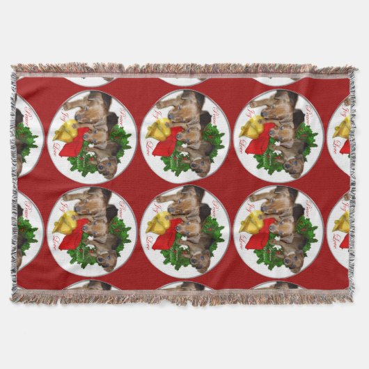 Puppies Kerstmis met de Pinscher Deken (Voorkant)