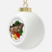 Puppies Kerstmis met de Pinscher Keramische Bal Ornament (Rechts)