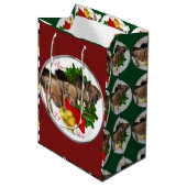 Puppies Kerstmis met de Pinscher Medium Cadeauzakje (Voorkant Gekanteld)