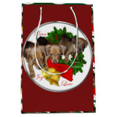 Puppies Kerstmis met de Pinscher Medium Cadeauzakje (Voorkant)