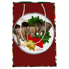 Puppies Kerstmis met de Pinscher Medium Cadeauzakje