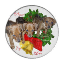 Puppies Kerstmis met de Pinscher Snijplank