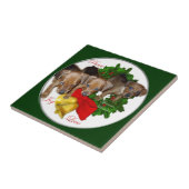 Puppies Kerstmis met de Pinscher Tegeltje (Zijkant)