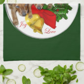 Puppies Kerstmis met de Pinscher Theedoek (Gevouwen)