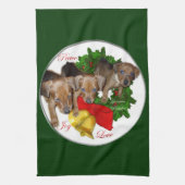 Puppies Kerstmis met de Pinscher Theedoek (Verticaal)