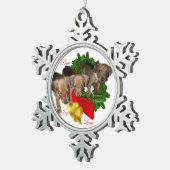 Puppies Kerstmis met de Pinscher Tin Sneeuwvlok Ornament (Rechts)