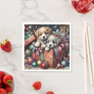 Puppies kerstservetten servet