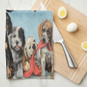 Puppies keukenhanddoek (Quarter Fold)