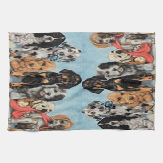 Puppies keukenhanddoek (Horizontaal)