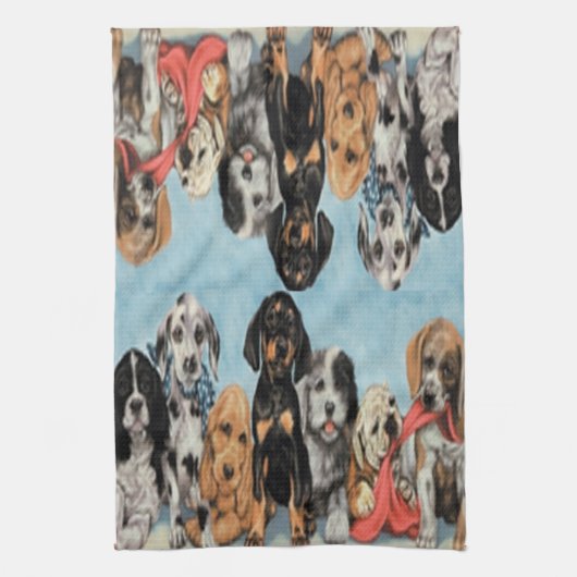 Puppies keukenhanddoek (Verticaal)
