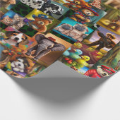 Puppies, Kittens en Teddy Bears Cadeaupapier (Hoek)