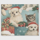 Puppies & Kittens Kerstinpakpapier Cadeaupapier (Vlak)