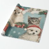 Puppies & Kittens Kerstinpakpapier Cadeaupapier (Uitgerold)