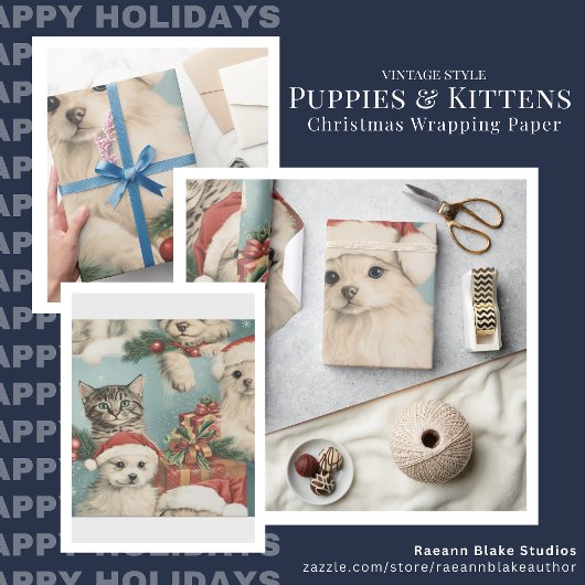 Puppies & Kittens Kerstinpakpapier Cadeaupapier