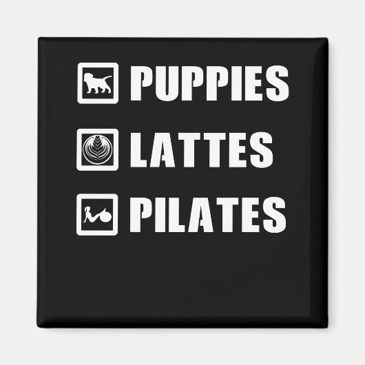 Puppies Letten Pilates Magneet (Voorkant)