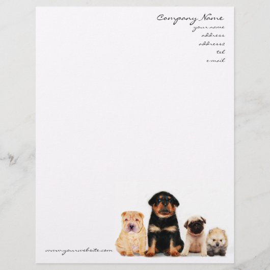 Puppies Letterhead Custom Briefhoofd (Voorkant)