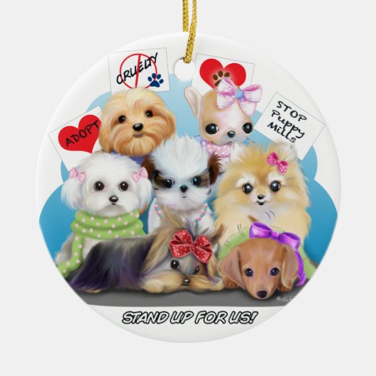 Puppies Manisfescentie Keramisch Ornament (Voorkant)