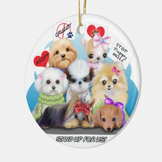 Puppies Manisfescentie Keramisch Ornament (Links)