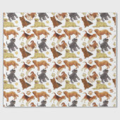 Puppies met botten en poten cadeaupapier (Vlak)