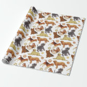 Puppies met botten en poten cadeaupapier (Uitgerold)