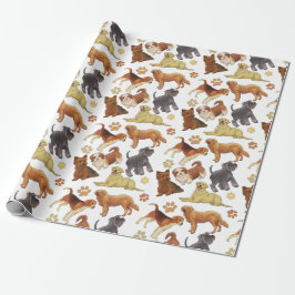 Puppies met botten en poten cadeaupapier