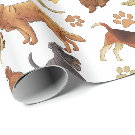 Puppies met botten en poten cadeaupapier (Rol Hoek)