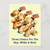  Puppies met Flags Briefkaart (Voorkant)