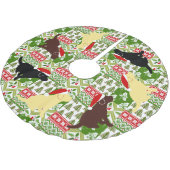 Puppies met kerstgroene quilt Labrador Kerstboom Rok (Gekanteld)