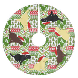 Puppies met kerstgroene quilt Labrador Kerstboom Rok