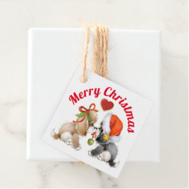 Puppies met kerstmis cadeaus Labels
