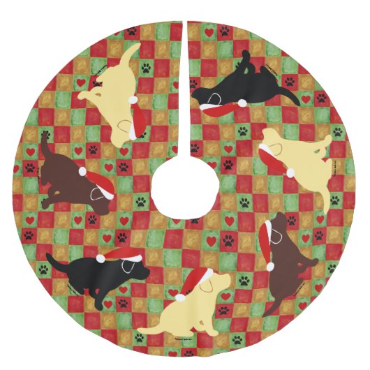 Puppies met kerstquilt Labrador Kerstboom Rok (Voorkant)