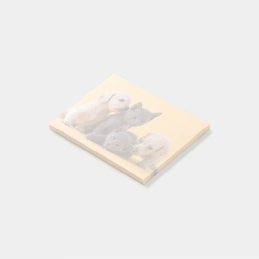 Puppies met Russische blauwe kittens en dachshund Post-it® Notes (Schuin)