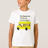 Puppies op schoolbus Kinder T - Shirt (Voorkant)