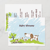 Puppies Organic Planet Baby Shower Invitations Kaart (Voorkant / Achterkant)