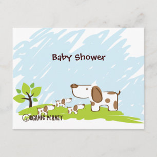 Puppies Organic Planet Baby Shower Invitations Kaart