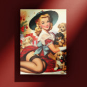  Puppies Pin-up Briefkaart