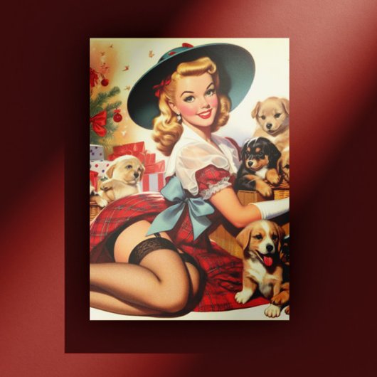  Puppies Pin-up Briefkaart