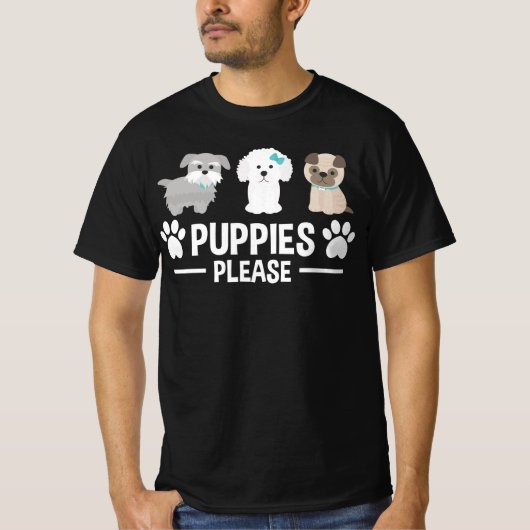 Puppies please t-shirt (Voorkant)