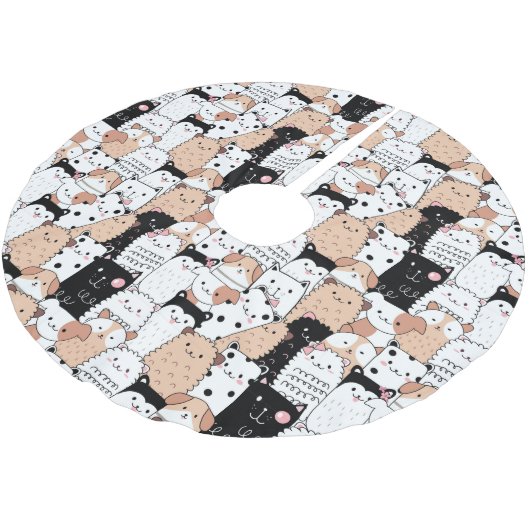 Puppies Polyester Tree Skirt Kerstboom Rok (Gekanteld)