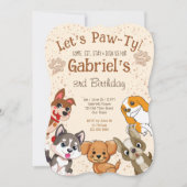 Puppies puppy party sjabloon kaart (Voorkant)