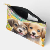 Puppies Schattigee gepersonaliseerde Kinder naam Etui (Open)