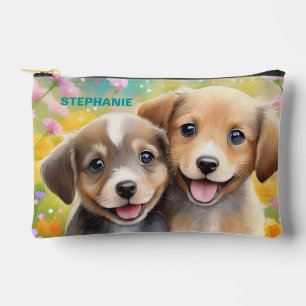 Puppies Schattigee gepersonaliseerde Kinder naam Etui
